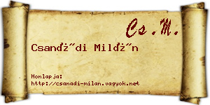 Csanádi Milán névjegykártya