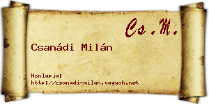 Csanádi Milán névjegykártya
